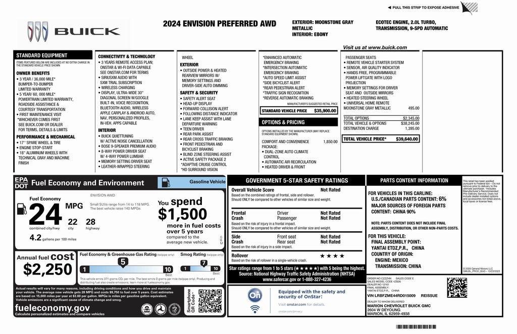 used 2024 Buick Envision car, priced at $32,000