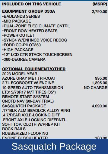 used 2023 Ford Bronco car, priced at $50,637