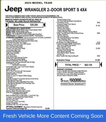 used 2023 Jeep Wrangler car, priced at $30,681