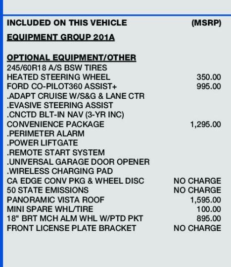 used 2022 Ford Edge car, priced at $25,642