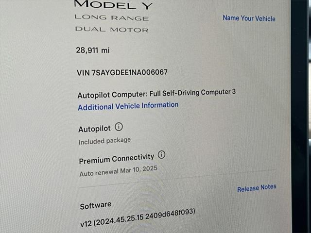 used 2022 Tesla Model Y car, priced at $29,500