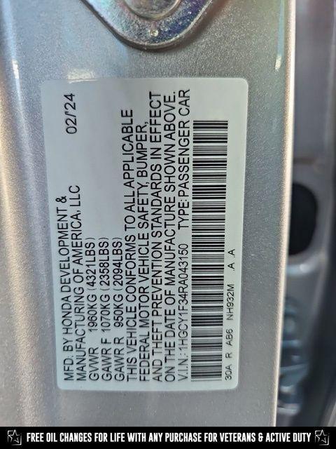 used 2024 Honda Accord car, priced at $27,140