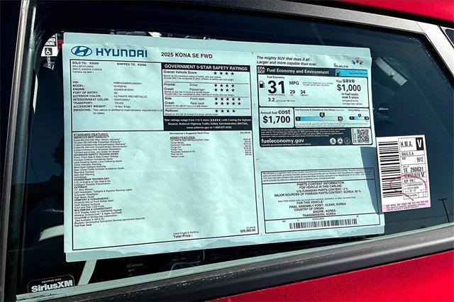 new 2025 Hyundai Kona car, priced at $26,319