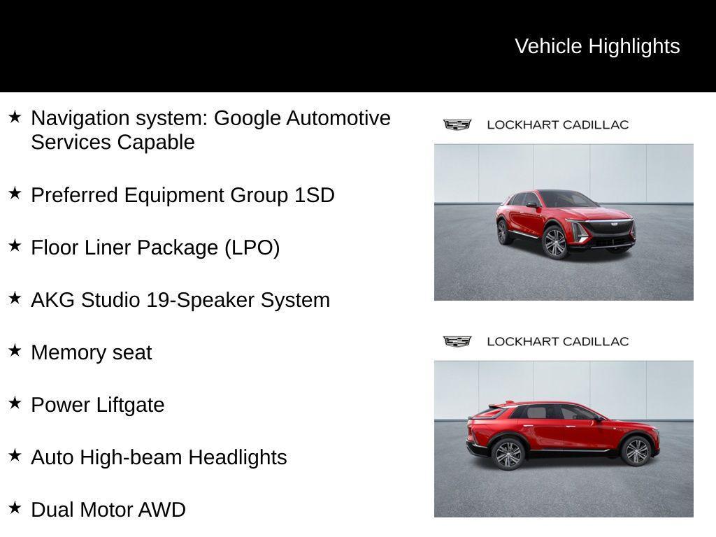 new 2025 Cadillac LYRIQ car, priced at $70,110
