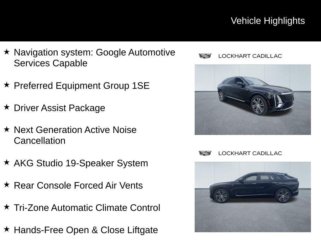 new 2024 Cadillac LYRIQ car, priced at $70,215
