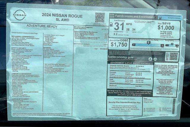 new 2024 Nissan Rogue car, priced at $39,890