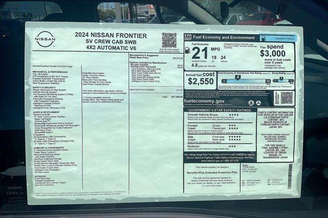 new 2024 Nissan Frontier car, priced at $37,365