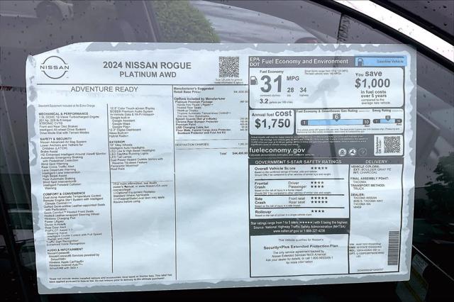 new 2024 Nissan Rogue car, priced at $42,490