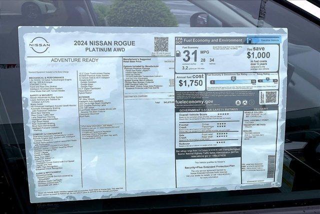 new 2024 Nissan Rogue car, priced at $43,975
