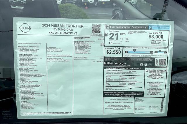 new 2024 Nissan Frontier car, priced at $34,900