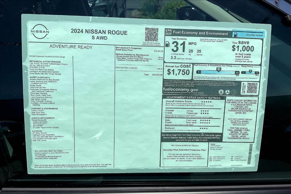 new 2024 Nissan Rogue car, priced at $32,435