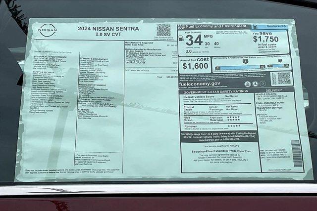 new 2024 Nissan Sentra car, priced at $22,490