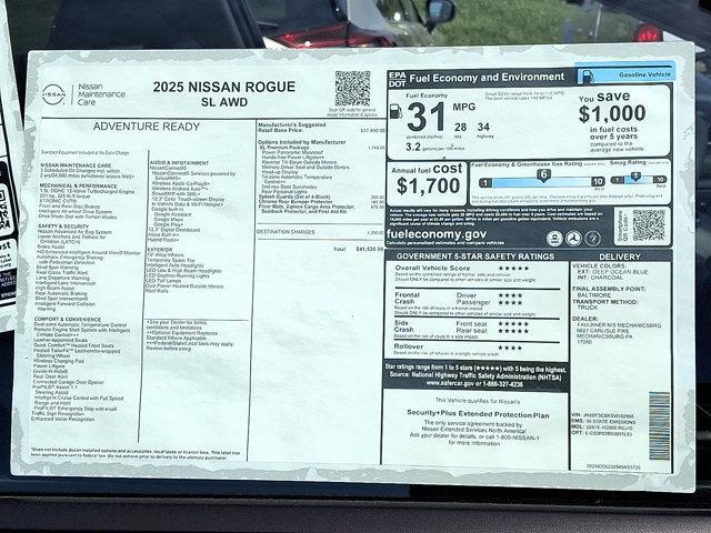 new 2025 Nissan Rogue car, priced at $39,556
