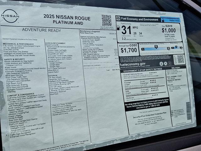 new 2025 Nissan Rogue car, priced at $42,221