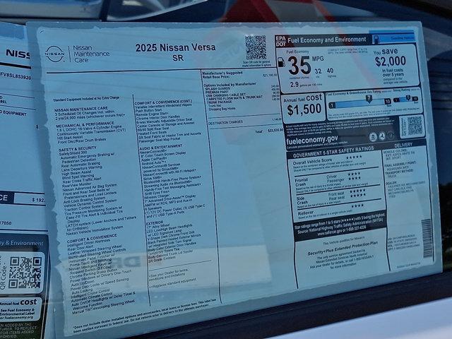 new 2025 Nissan Versa car, priced at $23,046
