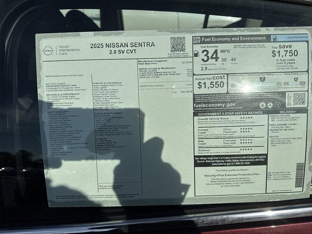 new 2025 Nissan Sentra car, priced at $22,750