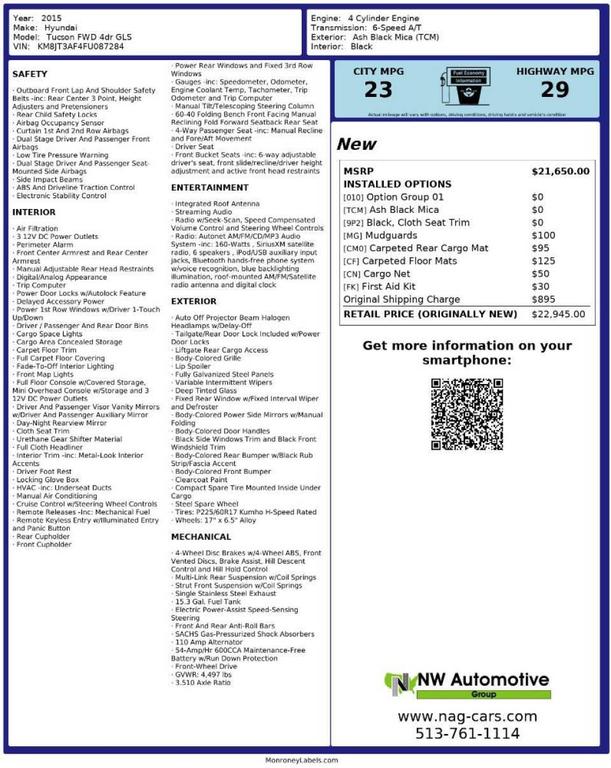 used 2015 Hyundai Tucson car, priced at $11,825