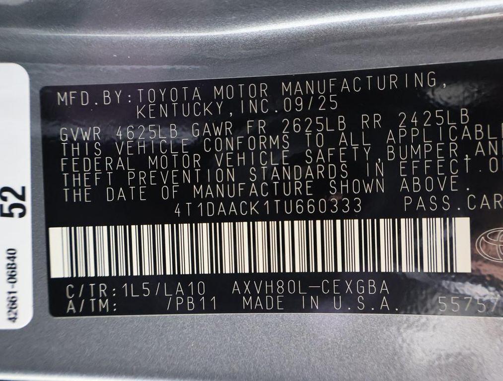 new 2026 Toyota Camry car, priced at $38,097