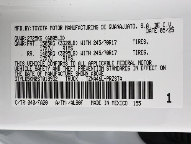 new 2025 Toyota Tacoma car, priced at $40,838