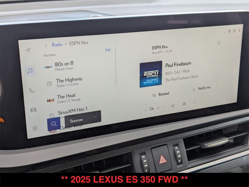 new 2025 Lexus ES 350 car, priced at $49,425