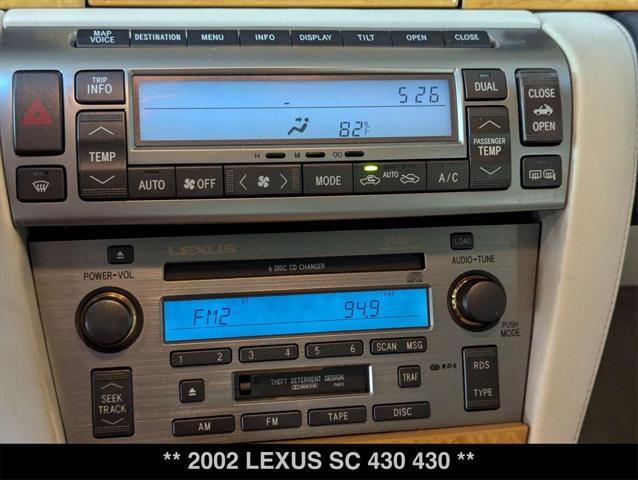 used 2002 Lexus SC 430 car, priced at $15,995