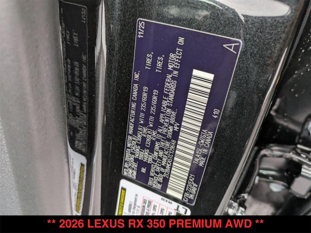 new 2026 Lexus RX 350 car, priced at $59,758