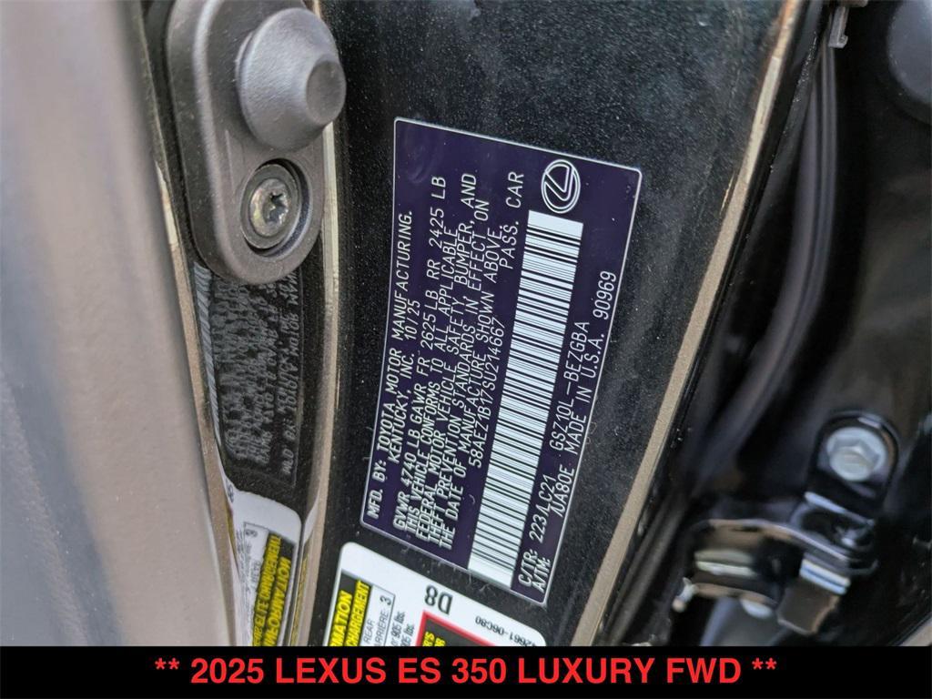 new 2025 Lexus ES 350 car, priced at $54,465