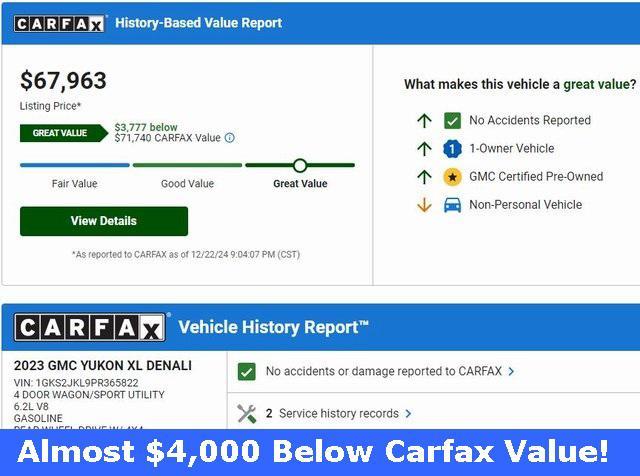 used 2023 GMC Yukon XL car, priced at $67,709