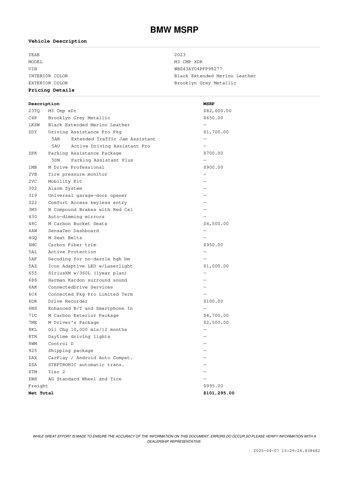used 2023 BMW M3 car, priced at $134,888