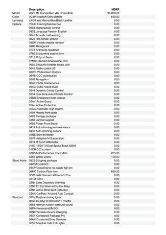 new 2025 BMW M4 car, priced at $99,880