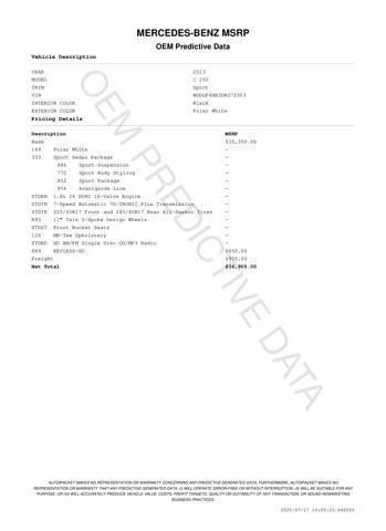 used 2013 Mercedes-Benz C-Class car, priced at $9,900