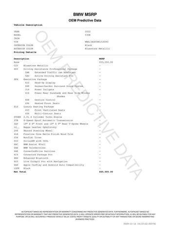 used 2022 BMW 530e car, priced at $38,441