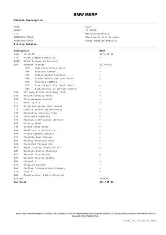 used 2024 BMW iX car, priced at $65,888