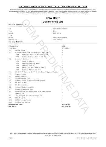 new 2024 BMW X4 M car, priced at $87,510