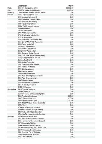 new 2025 BMW M4 car, priced at $95,525
