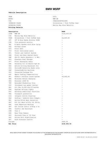 used 2023 BMW XM car, priced at $99,888