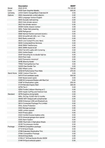 new 2025 BMW X4 M car, priced at $93,315