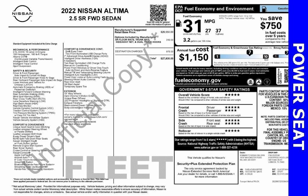 used 2022 Nissan Altima car, priced at $17,195