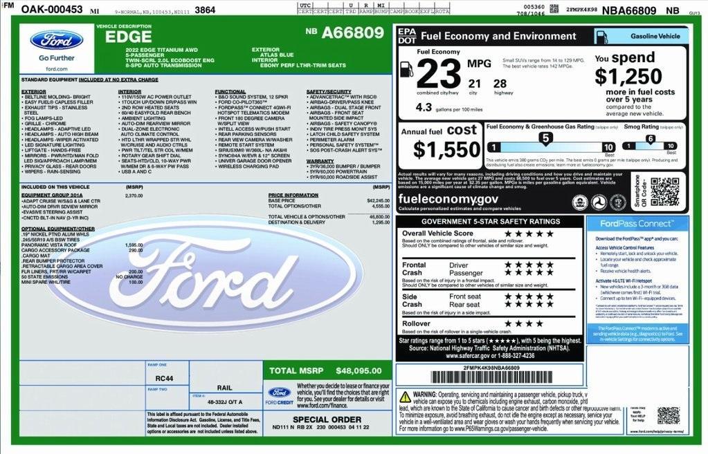 used 2022 Ford Edge car, priced at $29,250