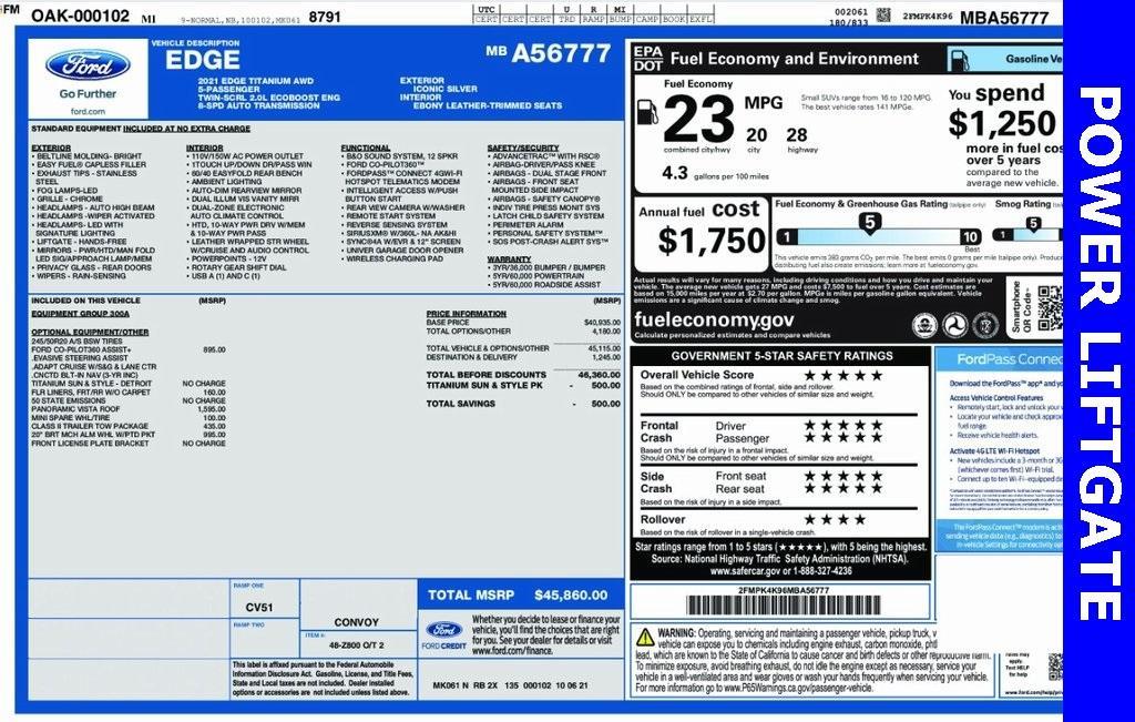 used 2021 Ford Edge car, priced at $18,700