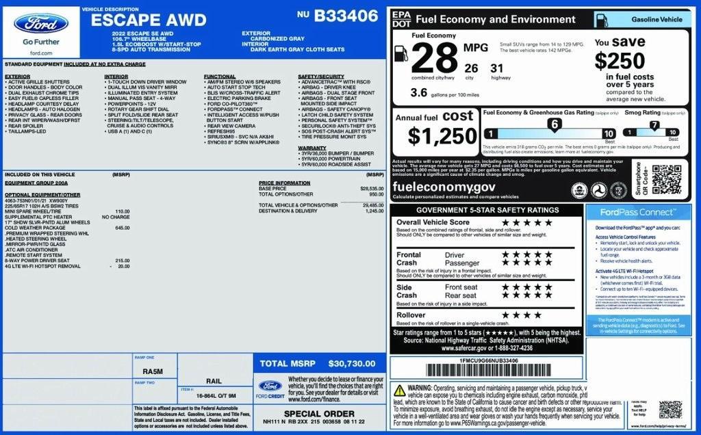 used 2022 Ford Escape car, priced at $20,895
