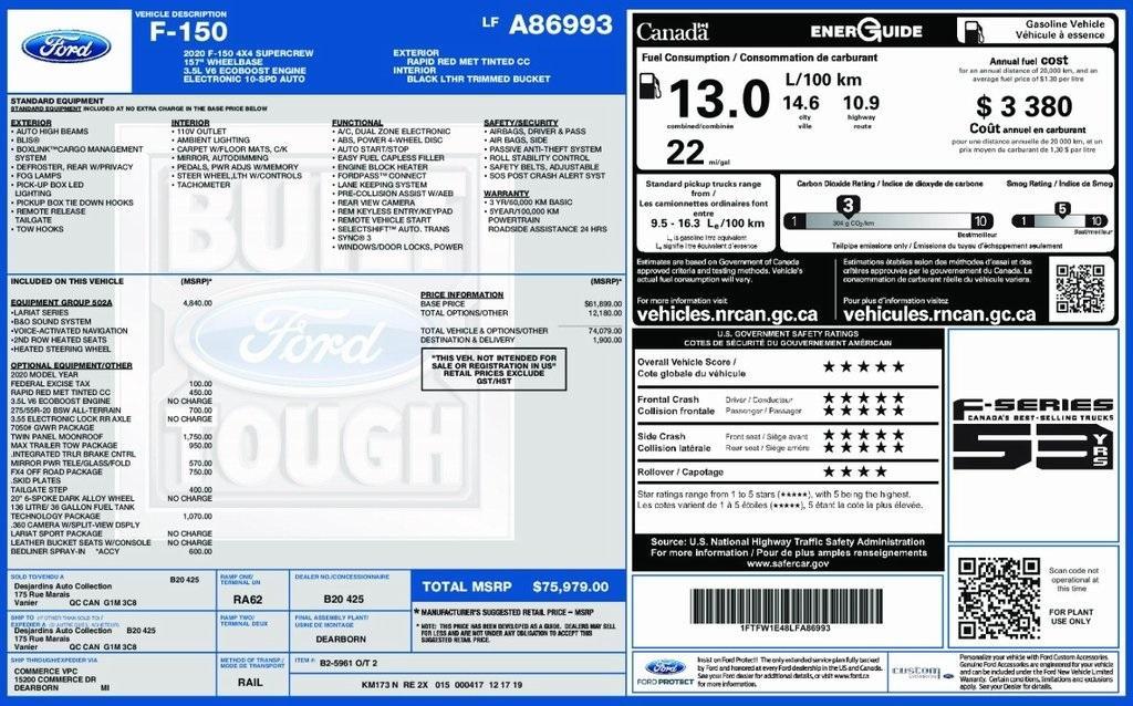 used 2020 Ford F-150 car, priced at $35,707