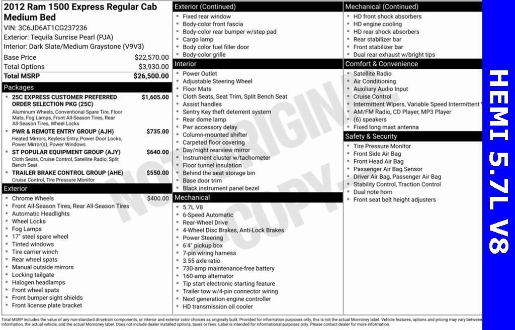 used 2012 Ram 1500 car, priced at $9,795