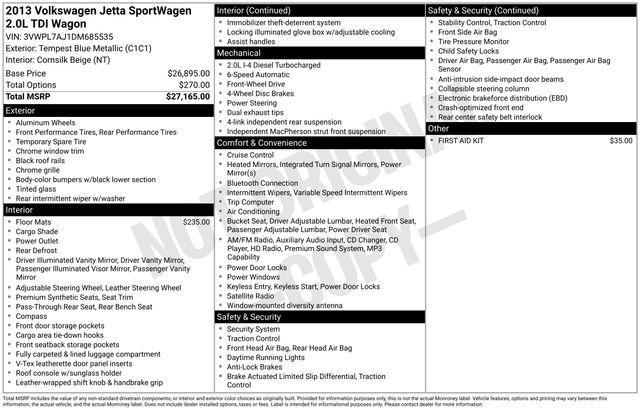 used 2013 Volkswagen Jetta SportWagen car, priced at $15,000