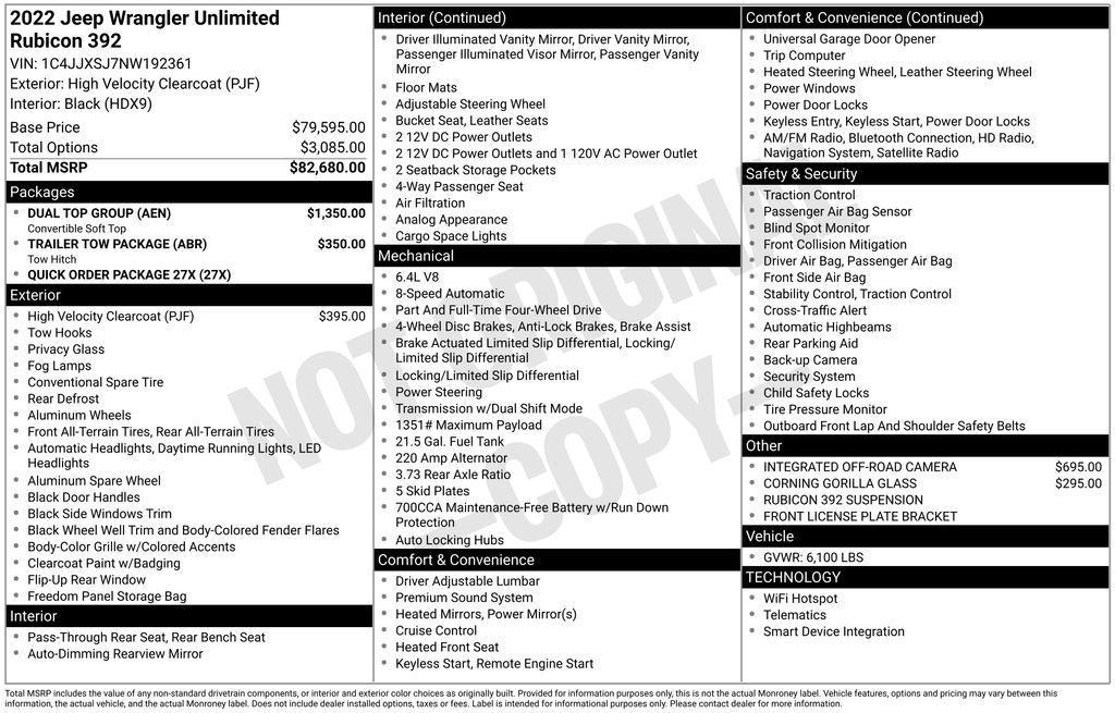 used 2022 Jeep Wrangler Unlimited car, priced at $65,074