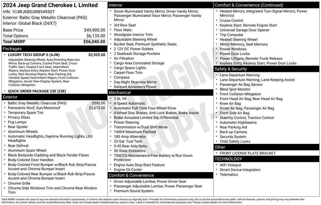 used 2024 Jeep Grand Cherokee L car, priced at $36,479