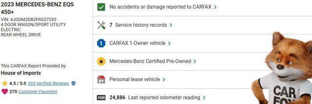 used 2023 Mercedes-Benz EQS 450 car, priced at $47,993