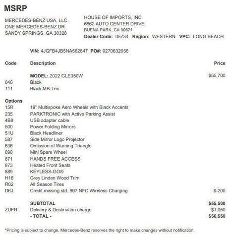 used 2022 Mercedes-Benz GLE 350 car, priced at $34,933