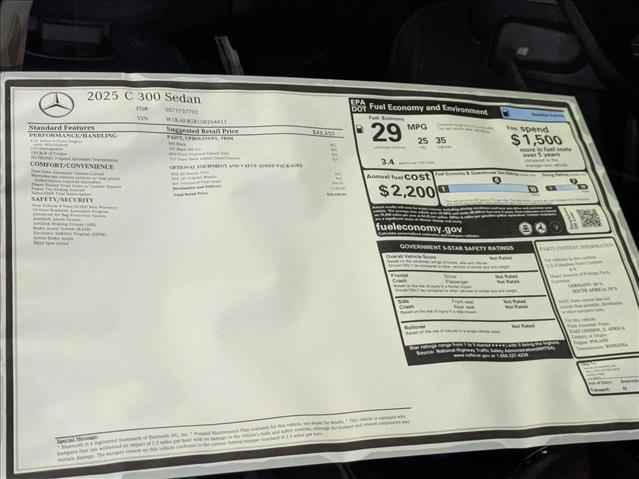 new 2025 Mercedes-Benz C-Class car, priced at $50,050