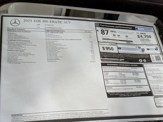 new 2025 Mercedes-Benz EQB 300 car, priced at $66,045